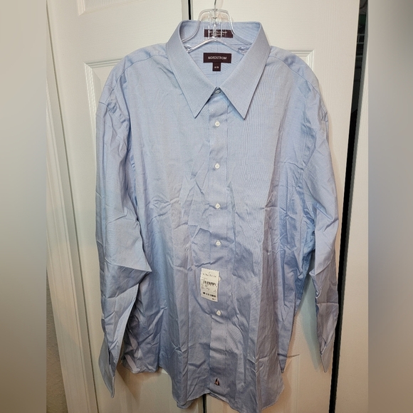 NWT Men's Nordstrom Blue Dress Shirt Classic Long-Sleeve - Picture 1 of 6